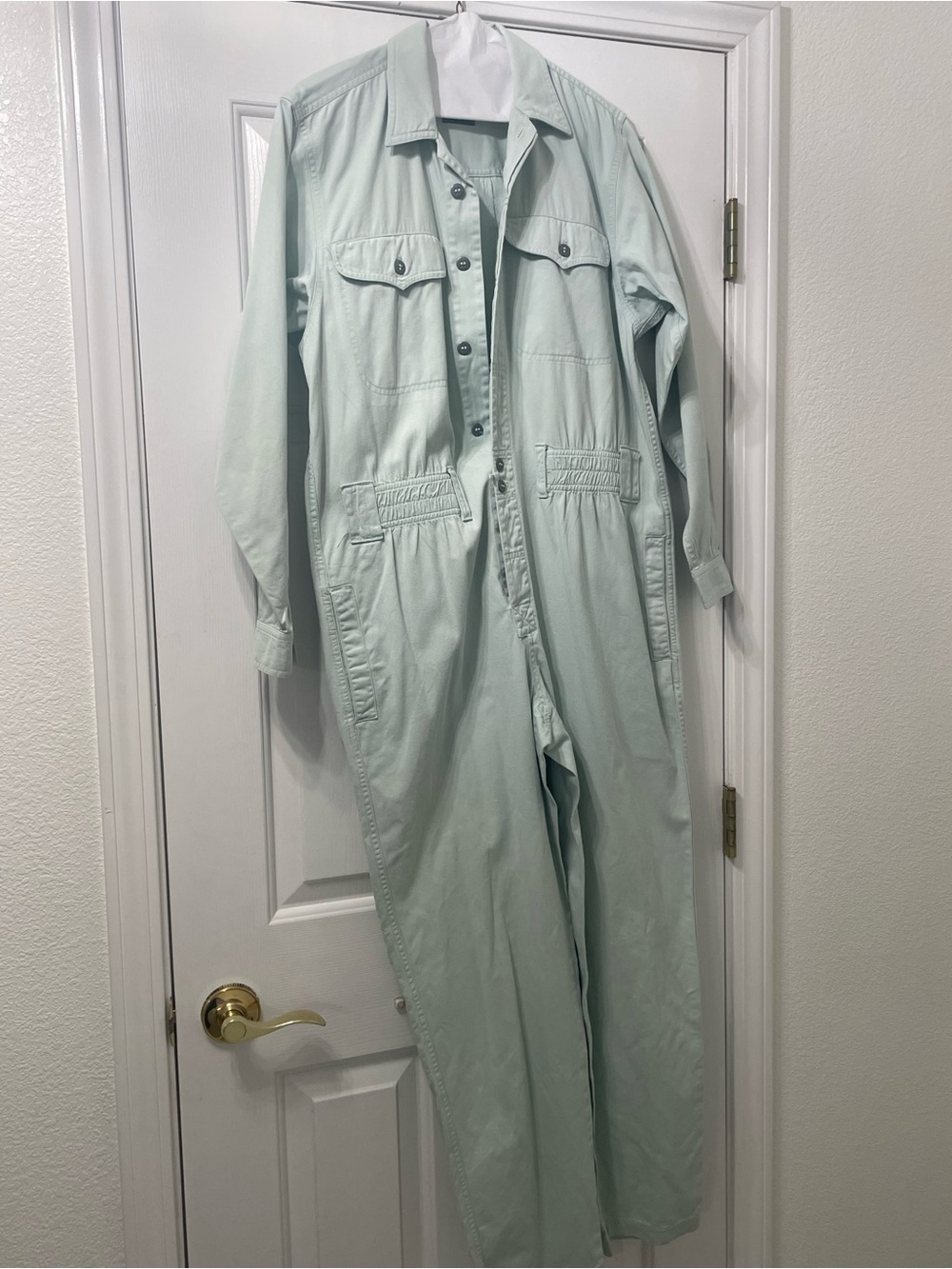 Vintage Lizwear Cotton Denim Utility Coverall Jumpsuit Sage Green Small